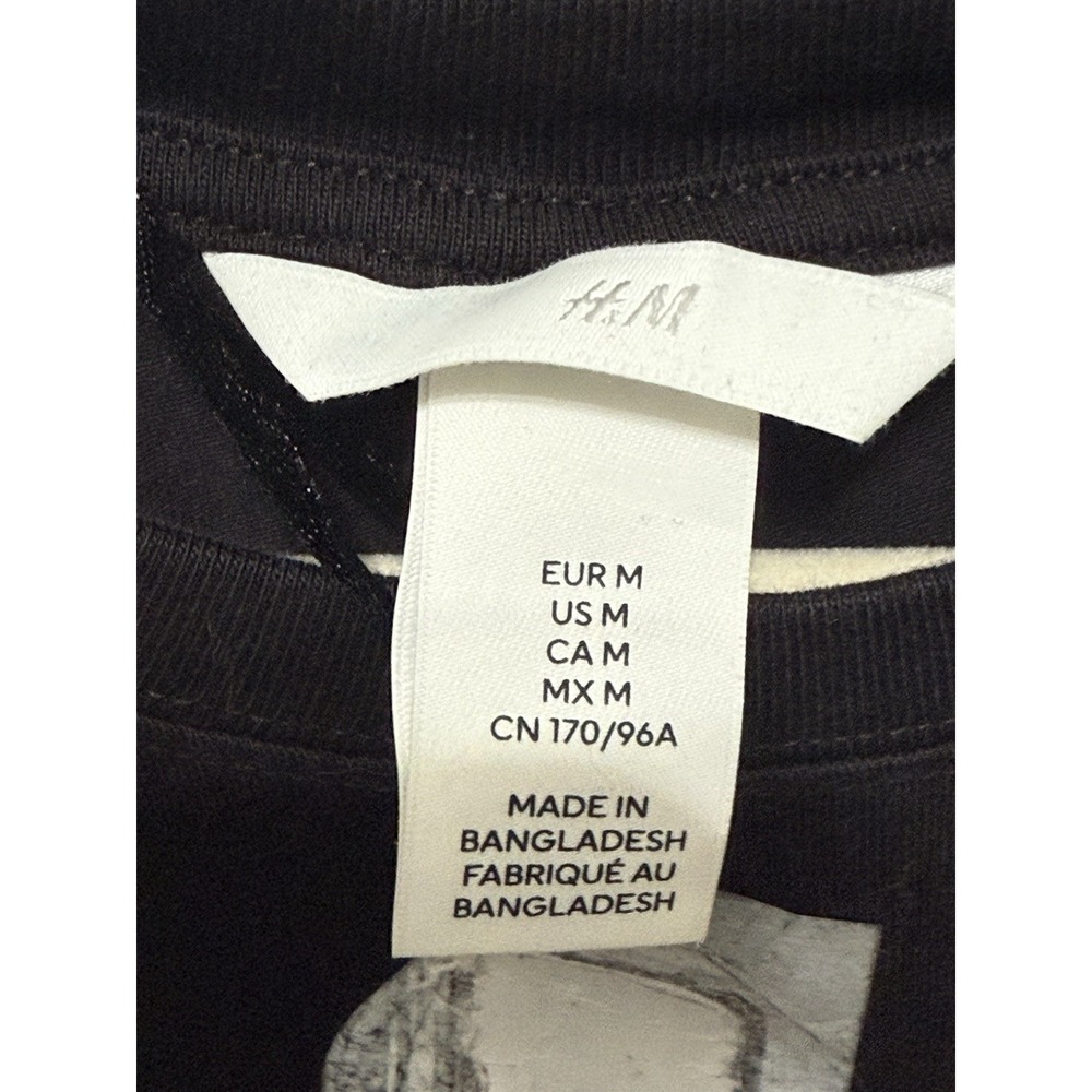 H & M black basic t shirt dress short sleeve‎ medium 100% cotton comfy classic - Picture 5 of 10